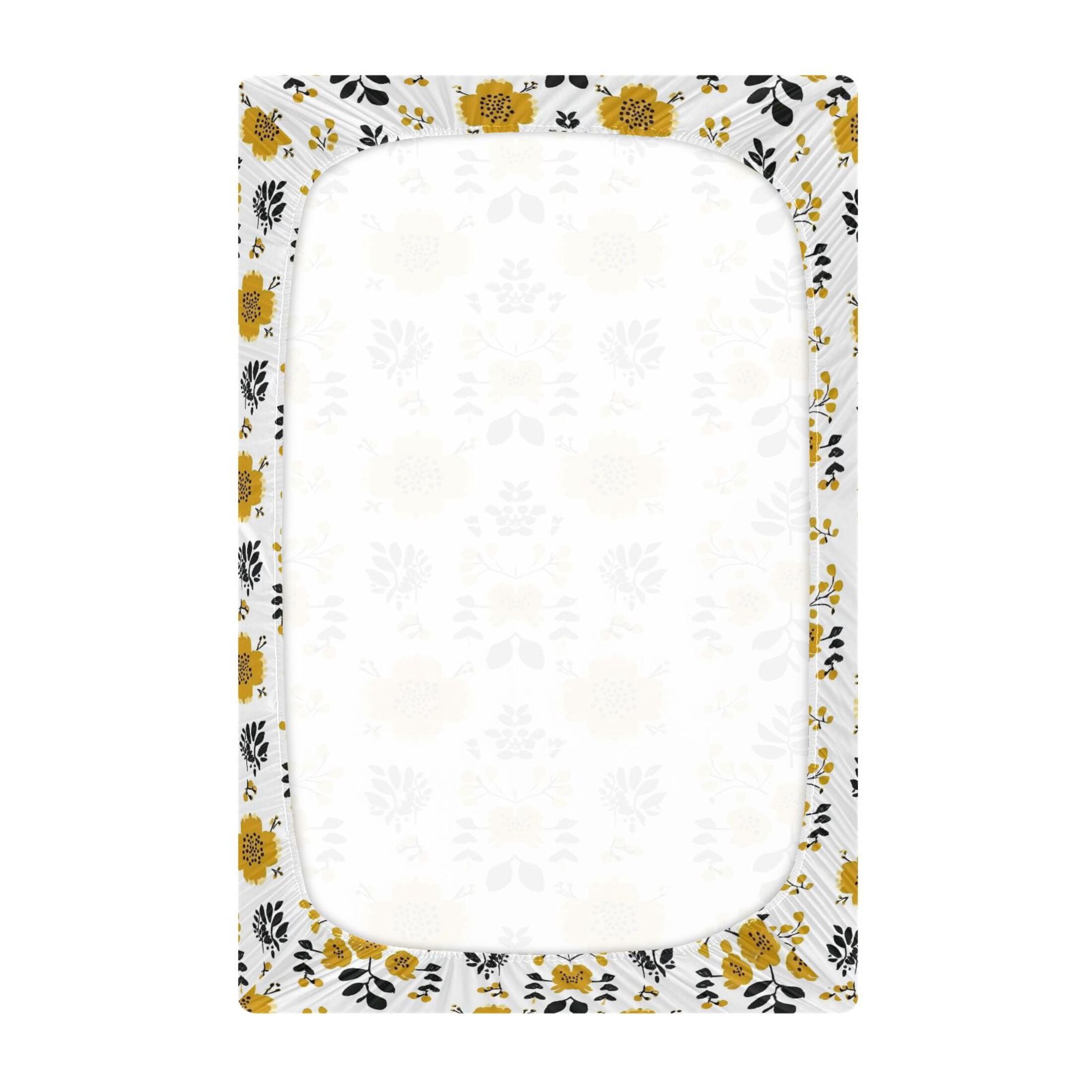 Baby Essentials 52”x 28”- Standard Cotton-like Modal Elastic- Vector Floral Pattern Design Crib Sheets for Newborns and Toddlers