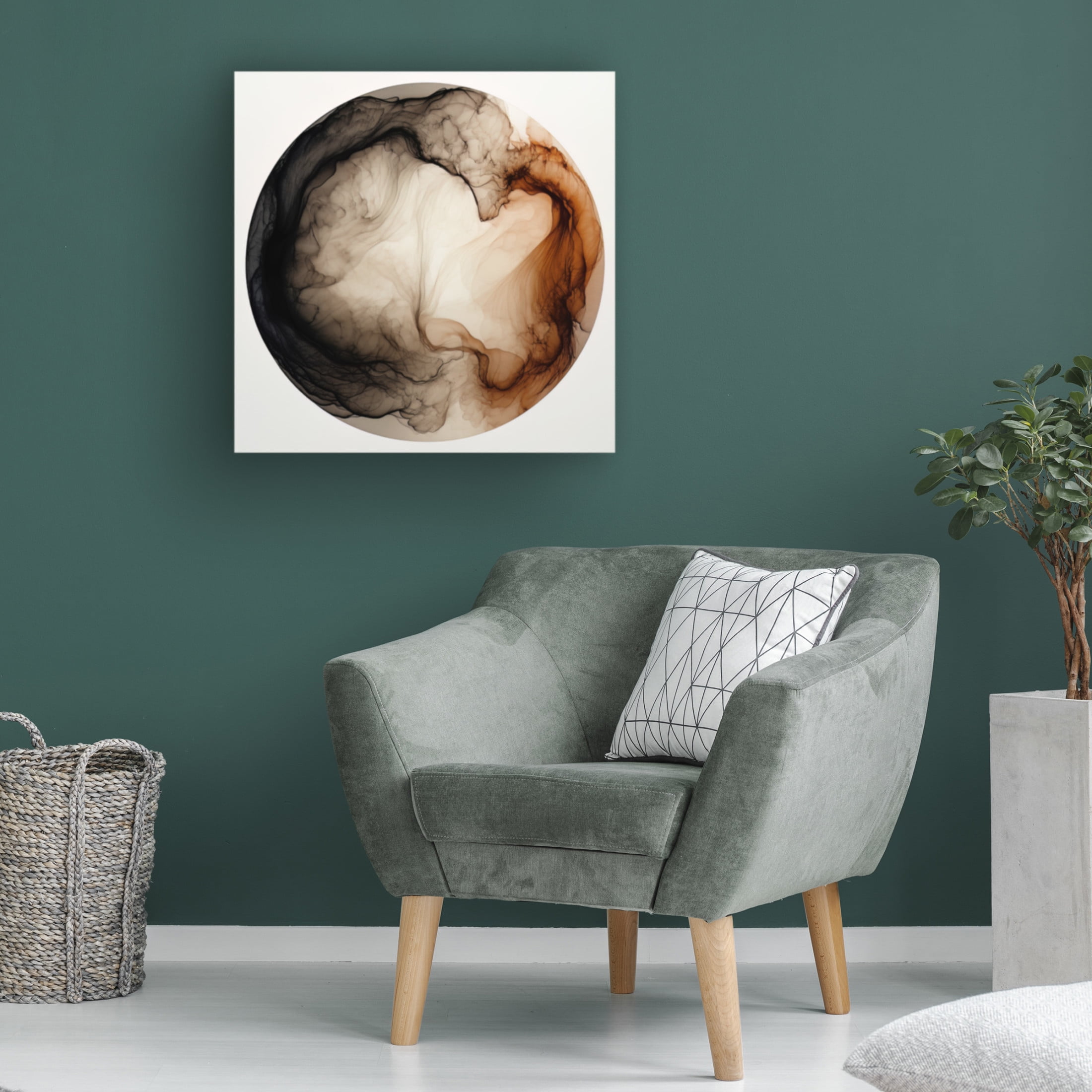 Canvas Wall Art - Bilge Paksoylu 'Dreamy Ink 1' Wall Art for Living Room, Bedroom, or Office D?cor by Trademark Fine Art - 18 x 18 Inches