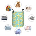 thumbnail image 4 of Balery Yellow Lemon Cesta de ropa redonda con asas, impermeable, independiente, para ropa, juguetes, dormitorio y familia-Small, 4 of 6