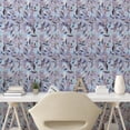 thumbnail image 2 of Ambesonne, Floral Boho Peel & Stick Wallpaper for Home, Flowers Pattern Spring, 13"x36", Pale Ceil Blue and Lavender, 2 of 5