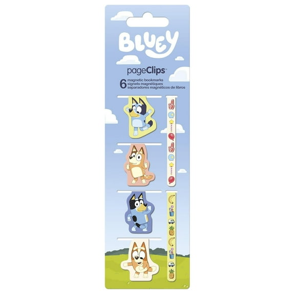Bluey 896198 Family Shaped Magnetic Page Clip Bookmarks