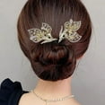 thumbnail image 4 of Pinza para el pelo con flor de strass, moldeador de moño, Lazy Hair Twister, peinado rápido en 5 segundos para moño francés, moño alto, pelo grueso o fino, accesorio para mujer, 4 of 4