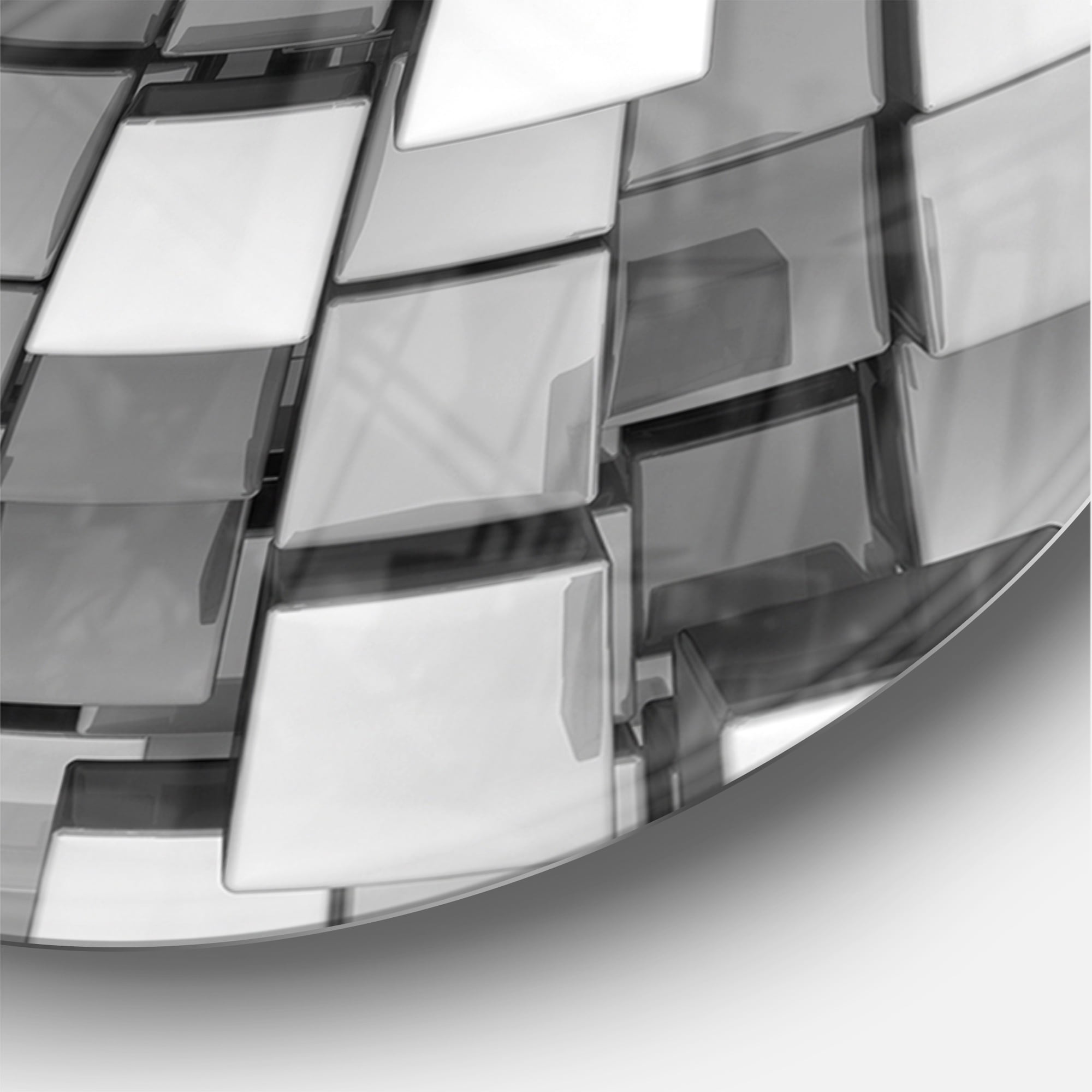 Designart 'Black and Grey Cubes ' Modern wall clock