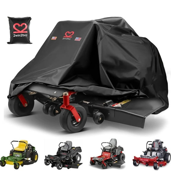 ASTRAEA Zero Turn Mower Cover, Waterproof Heavy Duty 600D Lawn Mower Cover with Windproof Buckle, Black