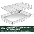 thumbnail image 2 of Baking Sheet with Wire Rack Set [2 Quarter Sheet Pans + 2 Wire Racks ], Stainless Steel Cookie Sheets for Baking with Baking Rack, Non Toxic & Heavy Duty & Easy Clean, Size 12 x 10 x 1 Inch, 2 of 5