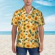thumbnail image 2 of Balery Green Leaf Sunflower Camisas hawaianas de manga corta para hombre, camisas playeras de corte holgado, camisas de vacaciones con botones,Small, 2 of 7