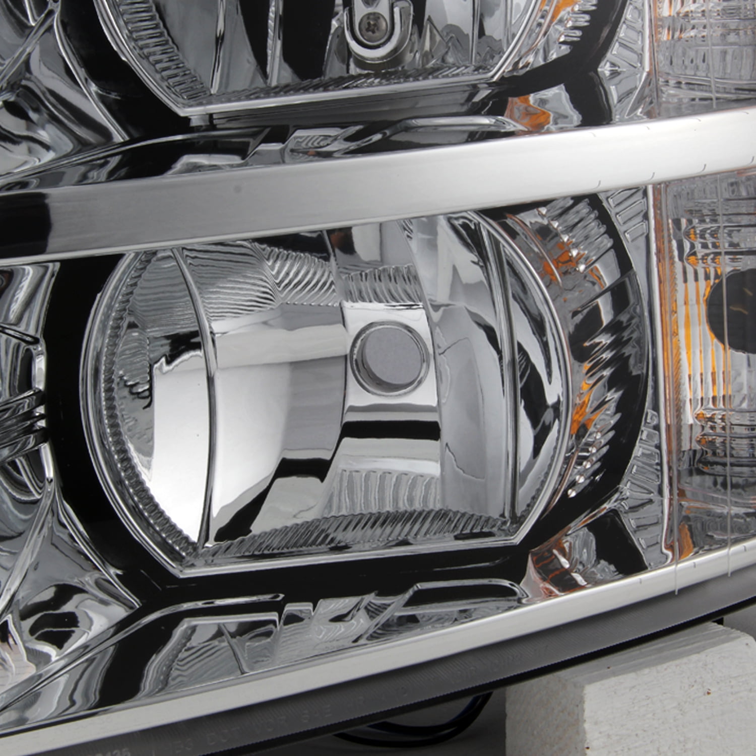 AKKON - For Chevy Silverado Replacement Chrome Bezel Headlights Driver/ Passenger Head Lamps Pair New
