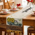 thumbnail image 5 of Sunflowers Truck Table Runner 90 Inches, Retro Botanical Budding Floral Butterfly Bed Runner Dresser Scarves Tabletop for Indoor Outdoor Parties/Ceremony/Banquet, 13" x 90", 5 of 9