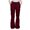 Wine, variant on Girls School Uniform Pants Dress Pants Elastic Waist Flare Leg Pants with Pockets Back To School Uniform Pants Size 7-8 Years