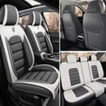 thumbnail image 2 of 2016 for Mercedes-Benz C-Class Seat Cover, Gray and White Car Seat Covers, PU Leather 5 Piece Full Set With Lumbar Support Waterproof, Airbag-Compatible, 2 of 7