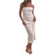 thumbnail image 3 of VISgogo, vestido Bandeau para mujer, sin tirantes, de Color liso, sin espalda, con tirantes, vestido con lazo, para mujer, de verano, ajustado, largo, para fiesta/Club/Bar VISgogo  moda, 3 of 8
