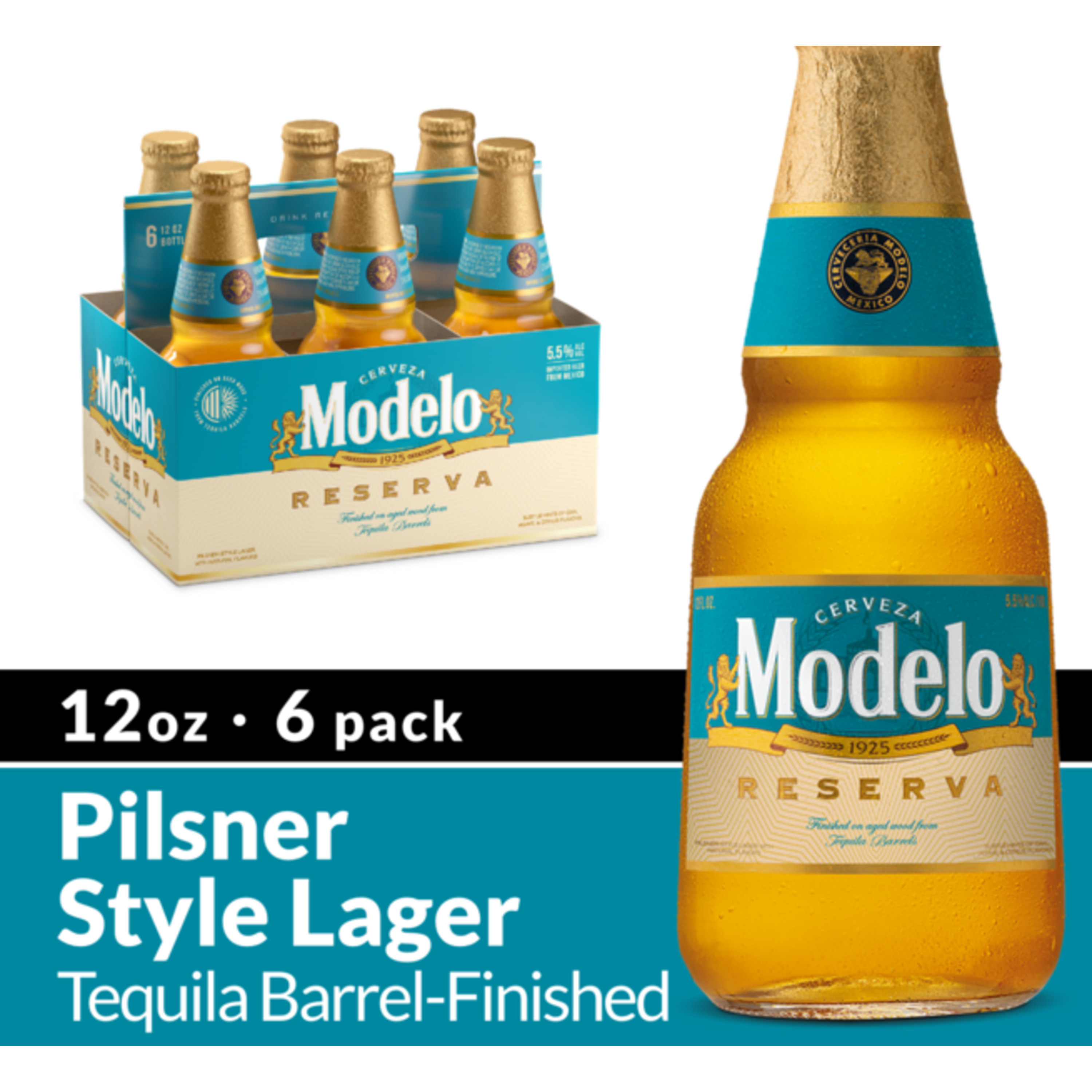 Download Modelo Reserva Tequila Barrel Mexican Lager Beer 6 Pk 12 Fl Oz Bottles 5 5 Abv Walmart Com Walmart Com