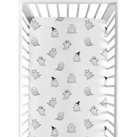 Sweet Jojo Designs Seasonal Halloween Ghosts Boy, Girl, Unisex/Gender Neutral Fitted Crib Sheet