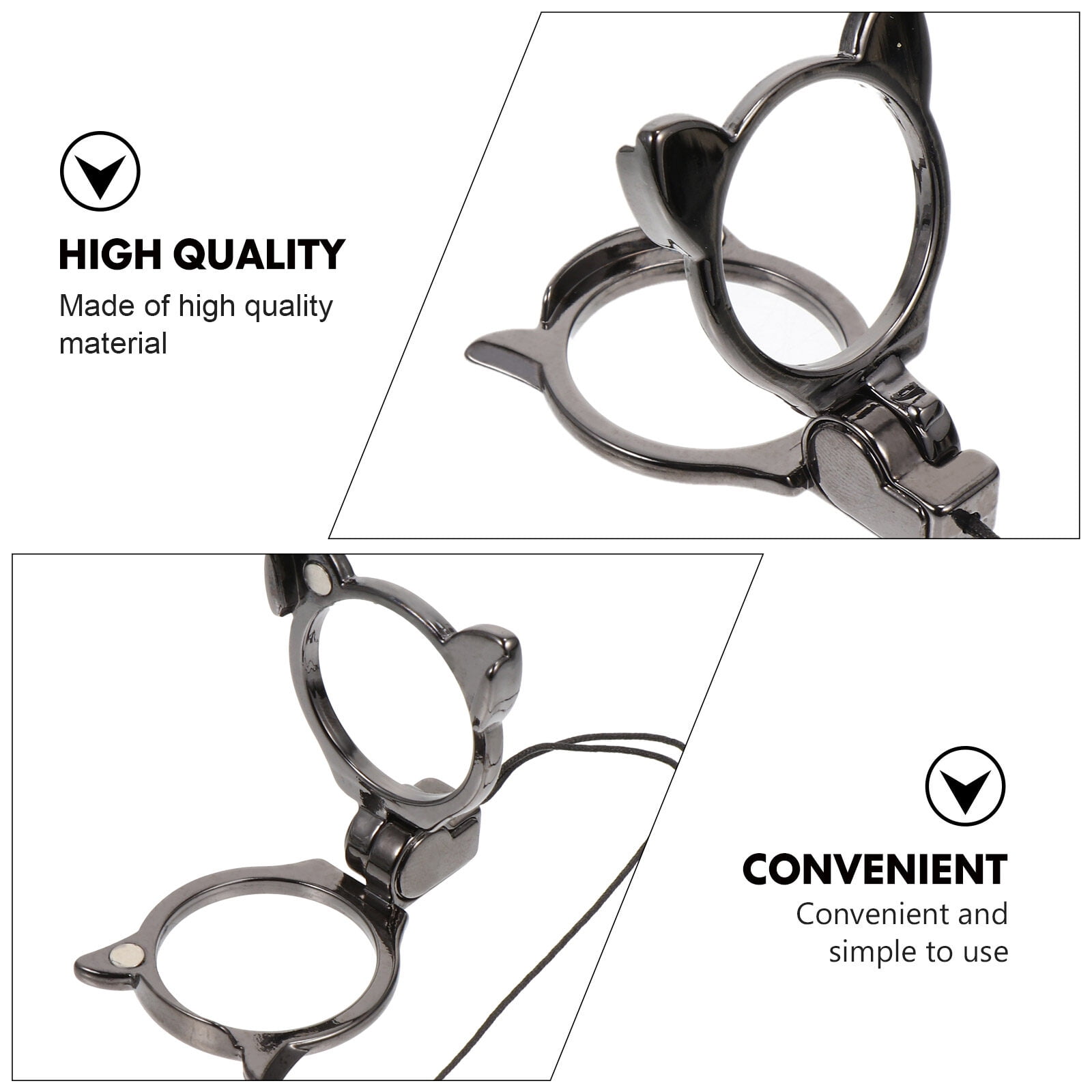 USHOBE Phone Rope Lanyard, Black, Double-Layer Fiber, Multi-Functional, 2Pcs