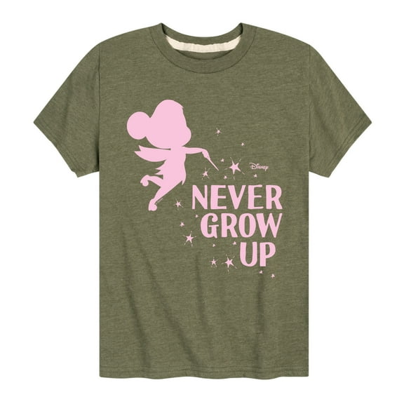Tinker Bell - Never Grow Up - Toddler And Youth Short Sleeve Graphic T-Shirt