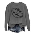 thumbnail image 3 of Holzkary Game Day Sweatshirts for Women Football Sweatshirts Funny Football Graphic Crewneck Long Sleeve Pullover Tops American Football Print Solid Color Round Neck Ladies Sweatshirt Grey Xl, 3 of 5
