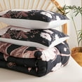 thumbnail image 3 of JOLOSERE Chic Black White Floral Comforter Queen Set, 3-Piece Botanical Floral Butterfly Bedding Comforter Set for Adults All Season, 3 of 9