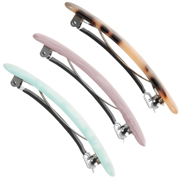 unbranded 3Pcs Tortoiseshell Blue Purple Snap Hair Barrettes for Styling Accessories
