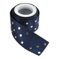 thumbnail image 1 of Unique Bargains Grosgrain Ribbons 5 Yards 1-1/2 Inch Deep Blue with Gold Dots Ribbon Bow Decoration for Crafts Gift DIY, 1 of 5