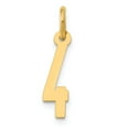 thumbnail image 1 of 14k Small Polished Elongated 4 Charm in 14k Yellow Gold, 1 of 3