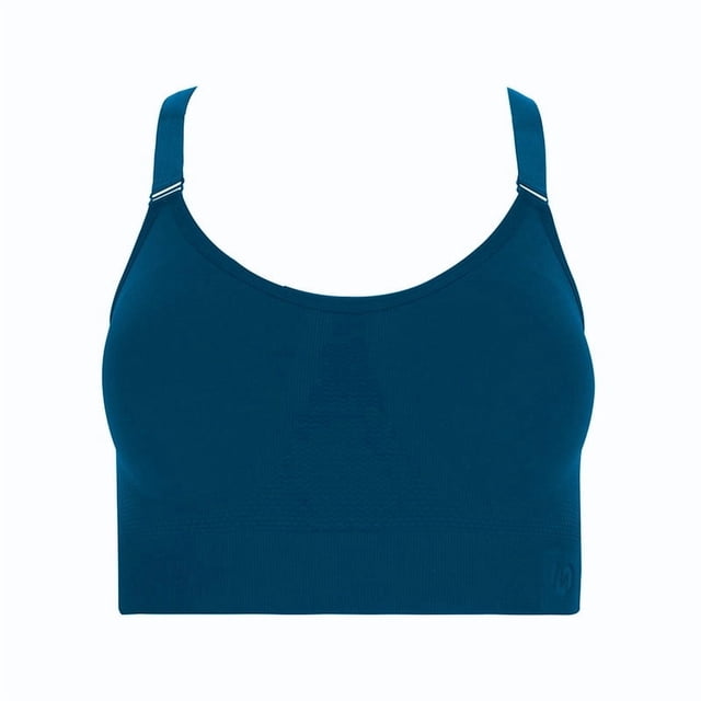 Top Deportivo Seamless Marel para Mujer, Soporte Cruzado en Espalda, Azul Indigo Talla M