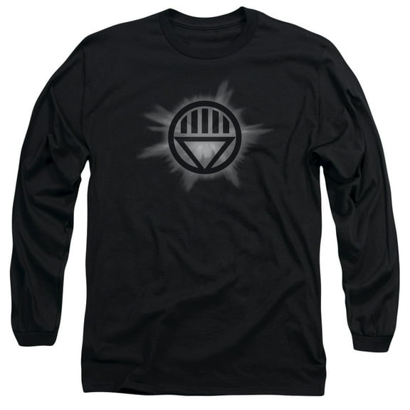 Green Lantern Black Glow Long Sleeve Adult 18/1 T-Shirt Black