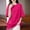 Hot Pink, variant on Womens Short Sleeve T Shirts Oversized Round Neck Drop Shoulder Loose Solid Color Blouse