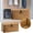 B001- Brown, variant on Woven Storage Bins, decorative Storage Bins, 12.6X8.7X5.1 in, Water Hyacinth Storage Baskets, Basket with Lid decorative Storage, Organization and Storage, decorative Basket,