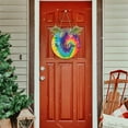 thumbnail image 7 of Coolnut Welcome Sign with Wreath for Front Door, Rustic Round Hanging Welcome Sign for Autumn, Fall Door Wall for Home Indoor Outdoor 11.8in, Tie Dye Home Decor, 7 of 7