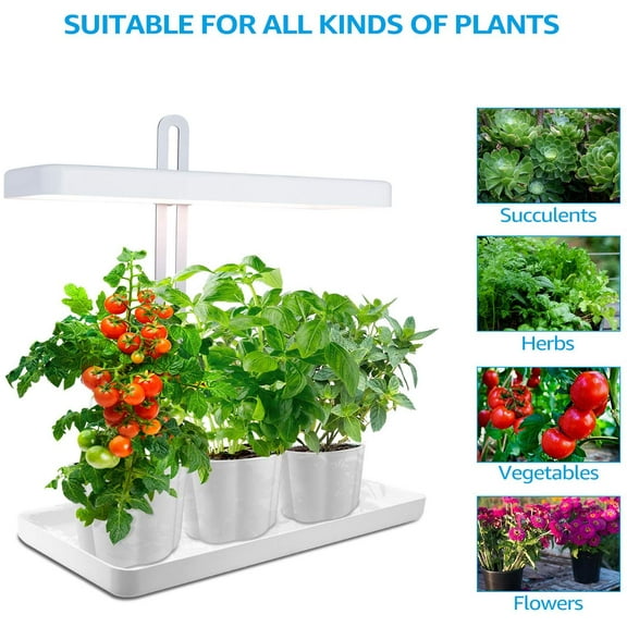 LED Indoor Garden Grow Light, Automatic Timer Function, CRI 95, Height Adjustable, Pots & Plants Not Included