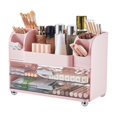 thumbnail image 1 of Organizador de maquillaje UFORU con 2 cajones grandes, color rosa, 1 of 8