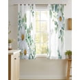 thumbnail image 4 of Eucalyptus Leaves Sheer Curtains 39 Inch Length 2 Panels Set for Living Room/Bedroom, Daisy Spring Floral Botanical Watercolor Kitchen Curtains Grommet Curtains Window Treatments 27.5"x39"x2, 4 of 7