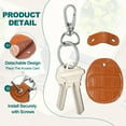 thumbnail image 3 of Uxcell Leather Key Fob, Genuine Leather Keys Cover RFID Key Fob Protector Air Tag Holder Keychain Case Orange 2, 3 of 7