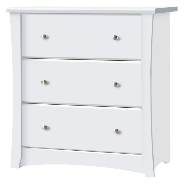 Storkcraft Crescent 3 Drawer Dresser Chest White Walmart Com