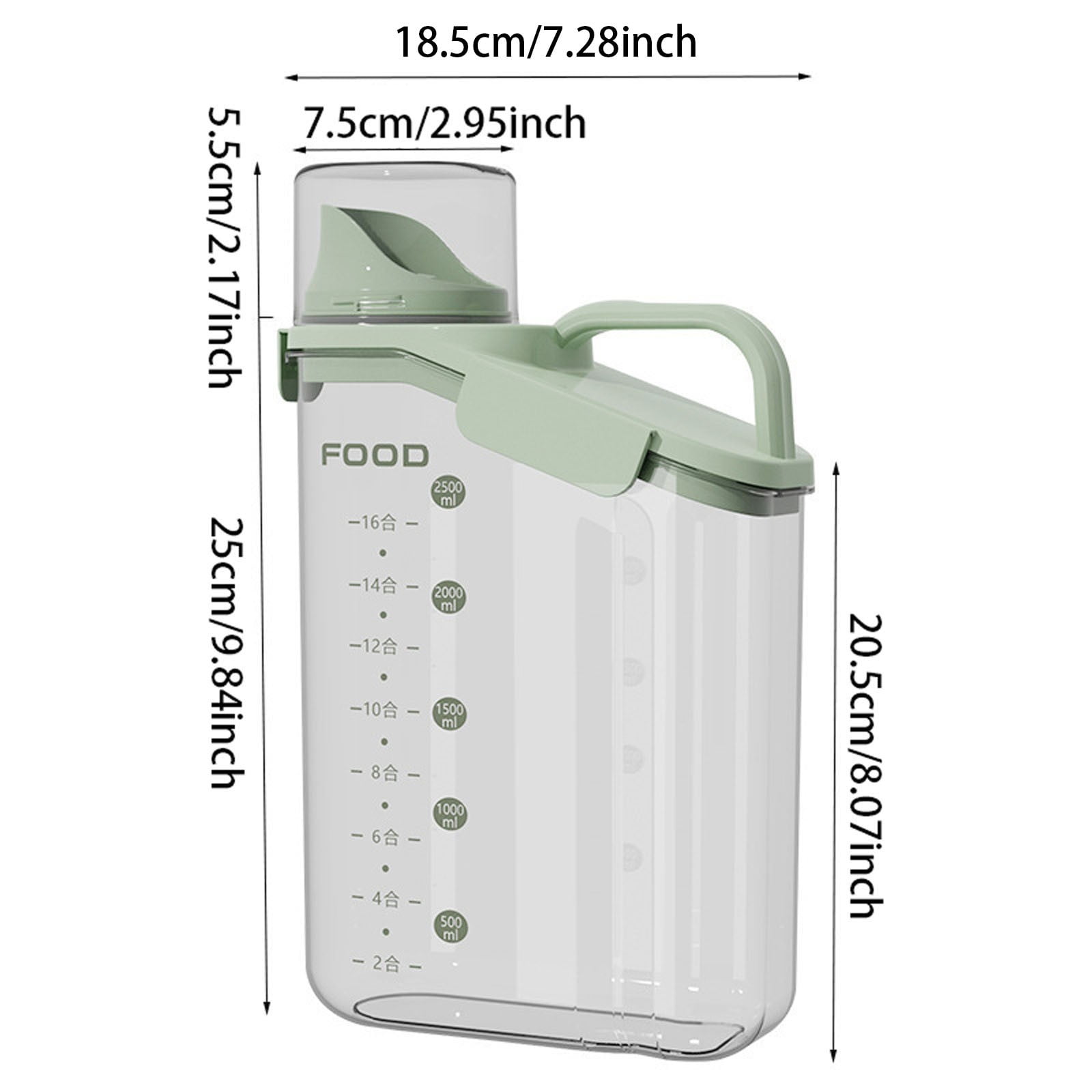 Airtight Dry Food Storage Containers with Pour Spout Clear Cereal Flour Rice Dispenser for Kitchen Pantry Organization