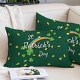 thumbnail image 2 of St. Patrick's Day Pillow Covers King, Green Shamrock Rainbow Gold Coin Simple Soft Brushed Microfiber Breathable Throw Pillow Covers, Decorative Pillowcase with Zipper for Couch Sofa Bedroom 20"x36", 2 of 9