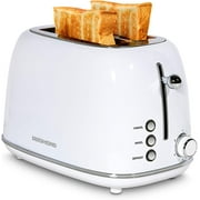 REDMOND 2 Slice Toaster Retro Stainless Steel Toaster, White, ST028