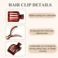 thumbnail image 3 of Flat Hair Clips for Women, Square Flat Hair Claw Clips for Thick and Thin Hair, Medium Tortoise Lay Flat Hair Clips, French Strong Hold Non-Slip Claw Clips for Daily Styling (4 Packs), 3 of 7