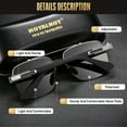 thumbnail image 2 of RoyalHot Unisex Polarized Classic Metal Oval Border Sunglasses Driving UV400, 2 of 6