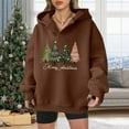 thumbnail image 4 of Merry Christmas Hoodies for Women 2025 Long Sleeve Holiday Xmas Graphic Hooded Sweatshirt Pullover Tops, 4 of 5