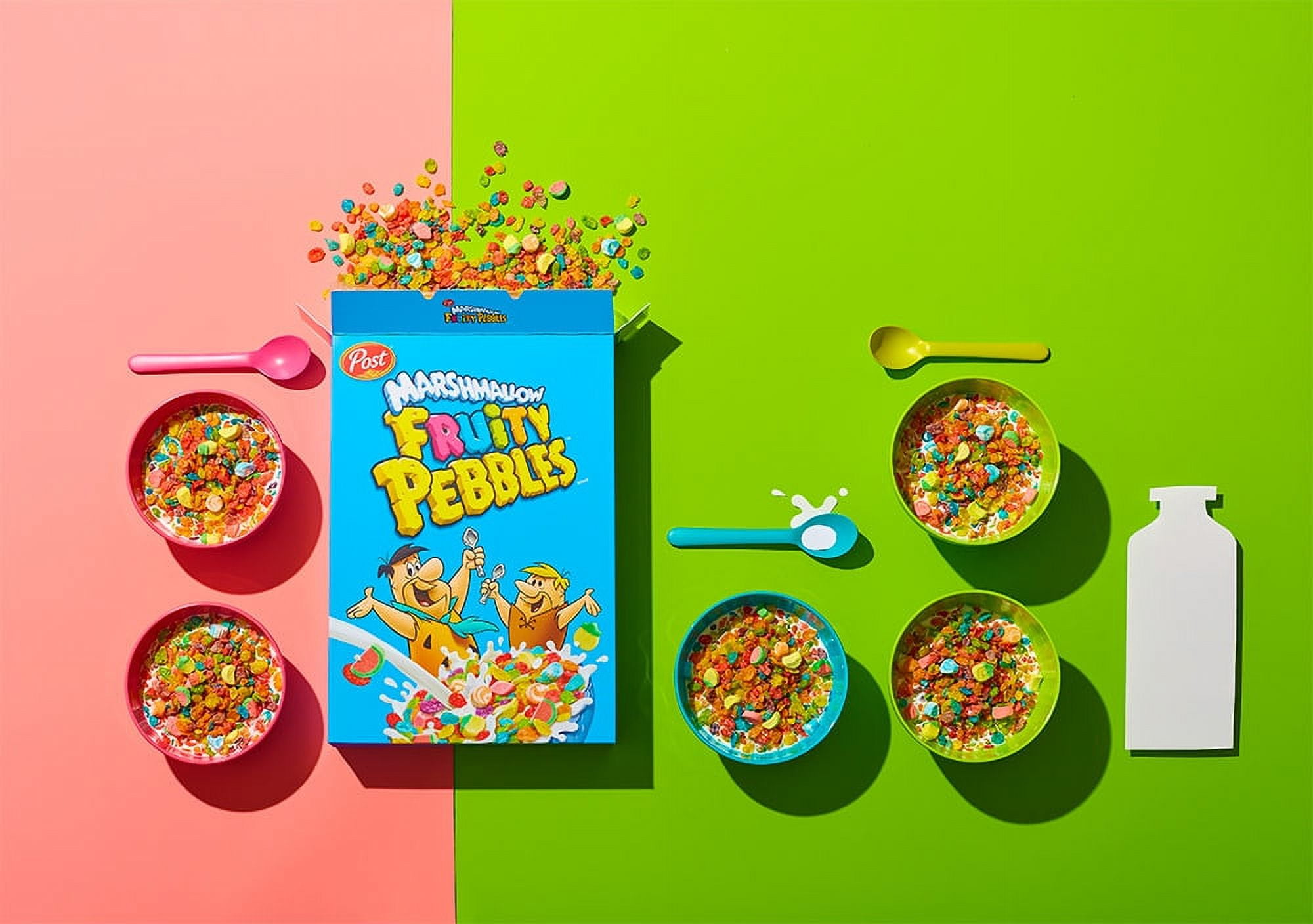 Post Fruity PEBBLES with Marshmallows Breakfast Cereal, Gluten Free, Breakfast Snacks, 20 oz