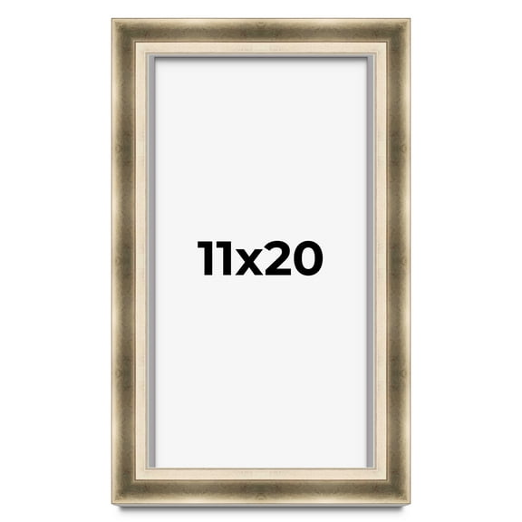 11x20 Shadow Box Frame Silver | 1.75 inches Deep Real Wood Traditional Shadowbox Display Frame | UV