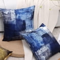 thumbnail image 2 of Navy Blue 20X20 Pillow Covers Set of 2, Gray White Abstract Art Aesthetic Square Accent Decorative Throw Pillow Covers, Soft Throw Pillows for Couch Sofa Bedroom Living Room, 2 of 6