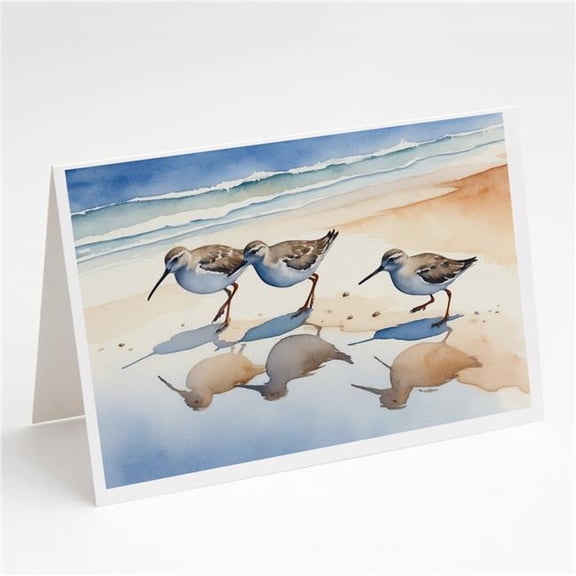 Carolines Treasures DAC7528GCA7P 5 x 7 in. Sandpipers Greeting Cards - Pack of 8