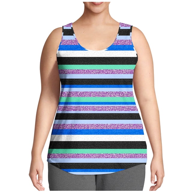 WRKEKC Débardeurs d'Été pour Femmes Imprimé Floral Col Rond Décontracté Grande Taille Cami pour Tenues d'Été et de Plage