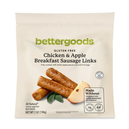 bettergoods Gluten Free Apple and Sage Chicken Sausage Links, 7 oz