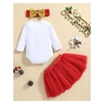 thumbnail image 3 of goowrom Ensemble de Vêtements Girls, Impression de Lettres, Jupe en Fil Rouge et Coiffe, 3 of 9