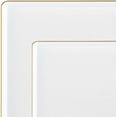 thumbnail image 2 of Combo Set 7.75" Dessert Plates and 10.75" inch Square White Plastic Plates with Gold Rim, Disposable China Like Party Plate, Heavy Duty Dinner Charger Plate, Salad, Wedding, Tableware (20), 2 of 6