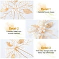 thumbnail image 4 of Pearl Wedding Hair Pins U-Shaped Gold Leaf Hair Accessories Head Pieces for Bride Women Girls Party, 4 of 6