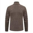 thumbnail image 4 of ZQUUVOU Men Casual Turndown Collar Zipper with Pocket Long Sleeve Knit Coat (Coffee,XL), 4 of 4